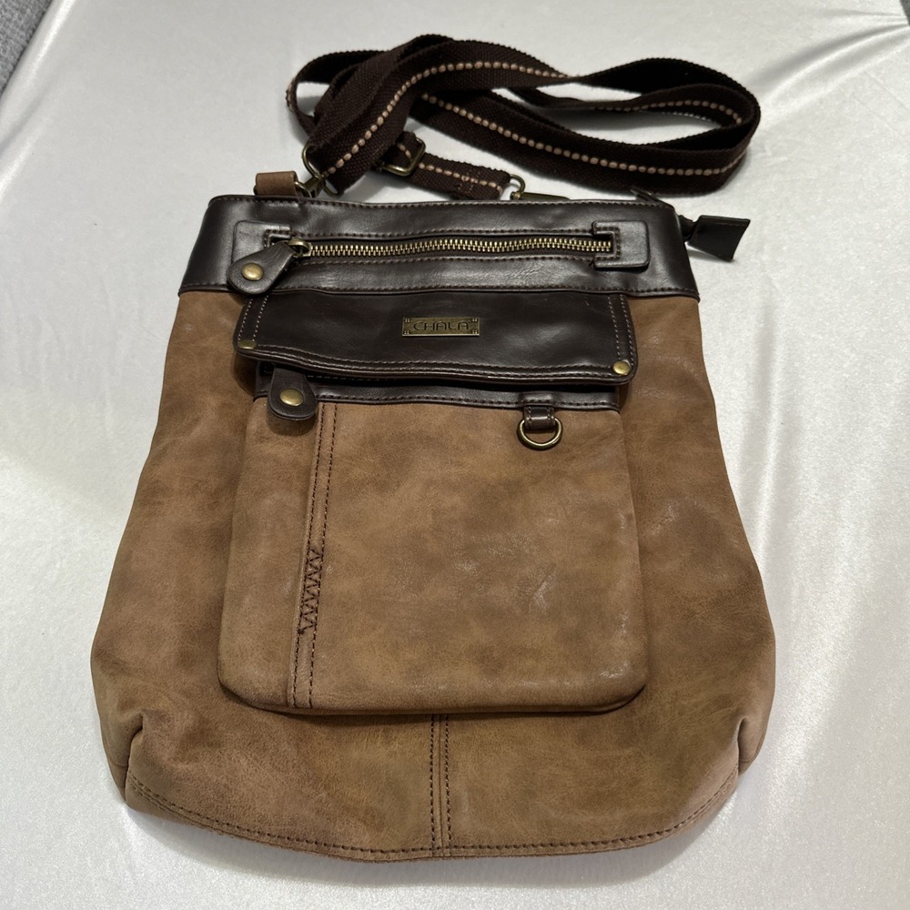 Chala Gemini Brown 3 In 1 Crossbody Faux Leather Women's Handbag